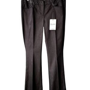 NWT Express Illustrator Fit Pants Sz 8L Charcoal Gray Pinstripe Low Rise Flare
